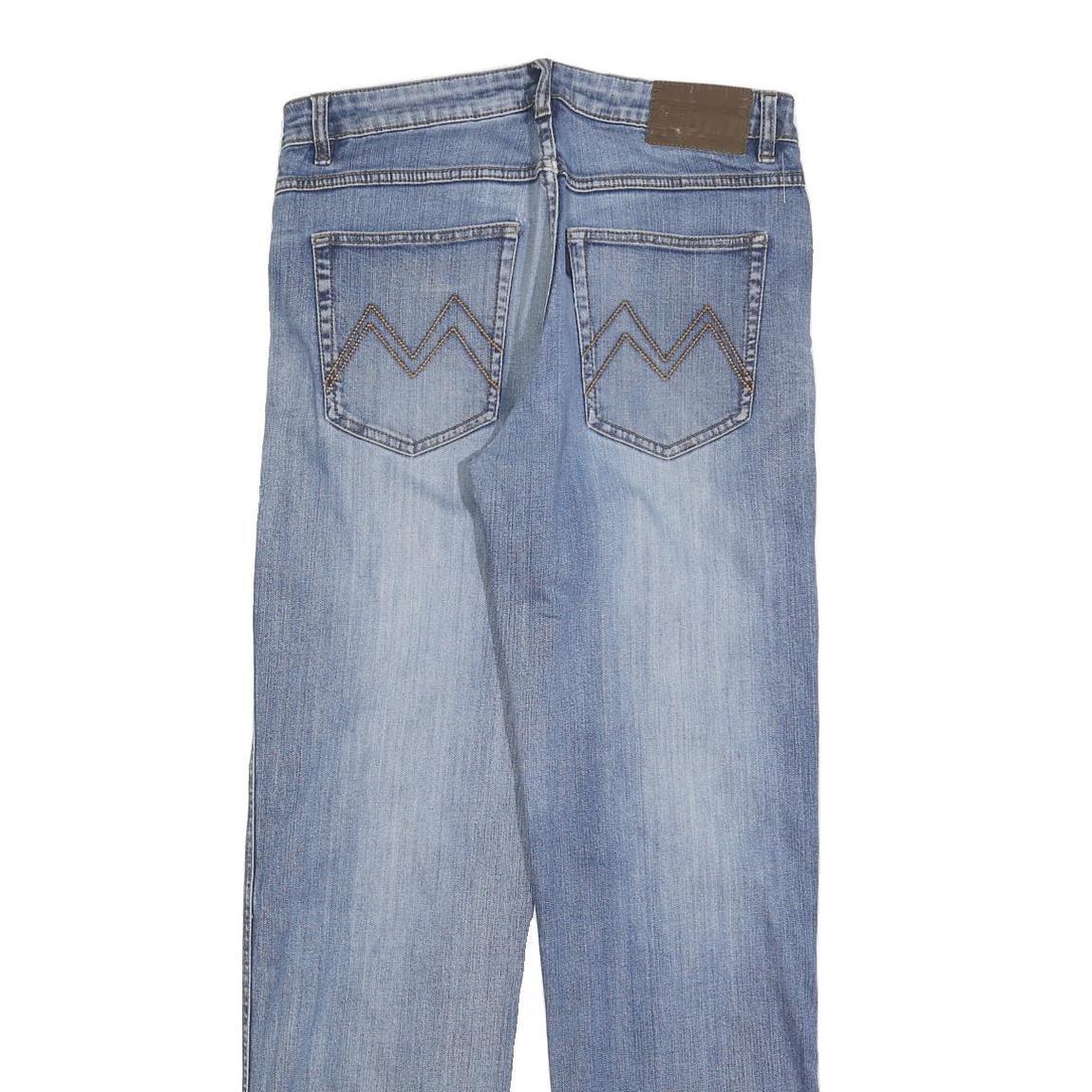 MULTI BLU Mens Regular Fit Blue Denim Jeans W32 L32 Classic Cotton Blend Zip