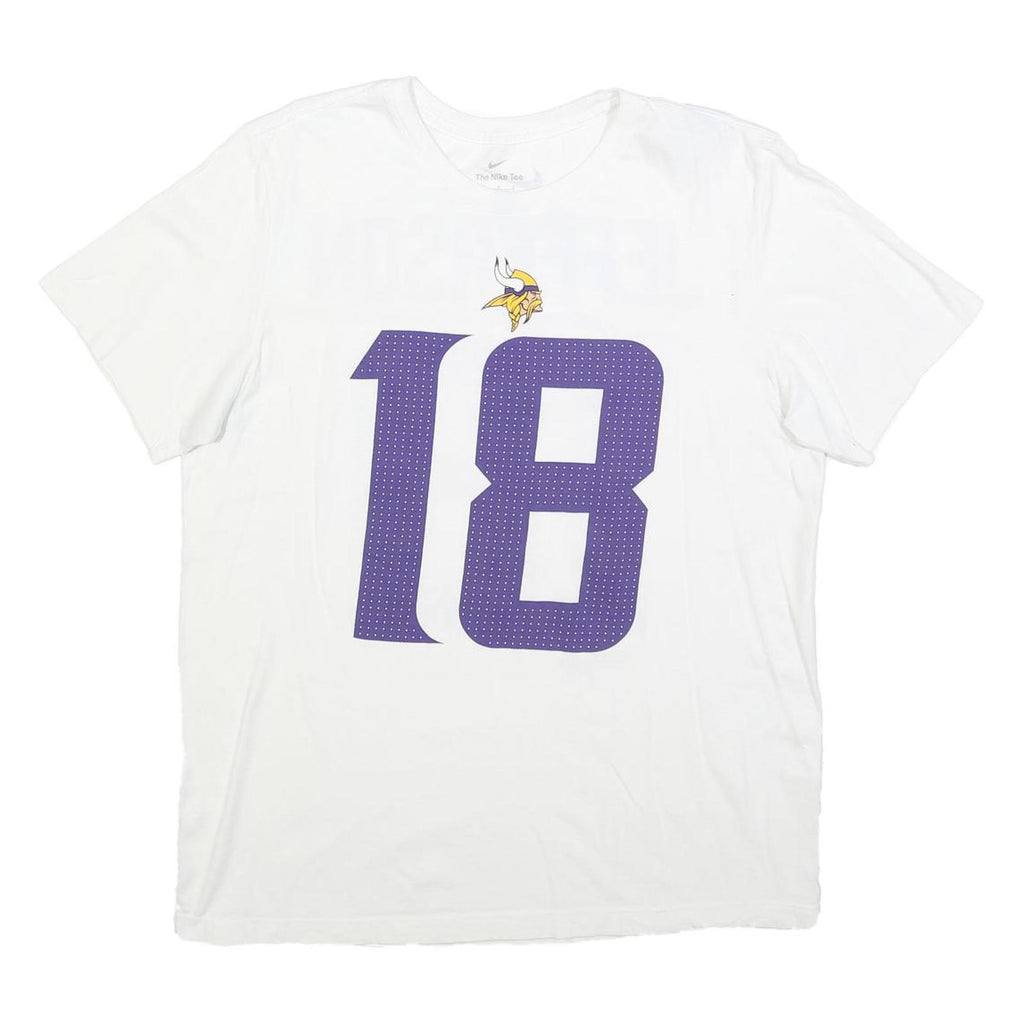 NIKE Mens White & Purple Jefferson 18 Graphic T-Shirt L Short Sleeve Crew Neck