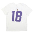 NIKE Mens White & Purple Jefferson 18 Graphic T-Shirt L Short Sleeve Crew Neck