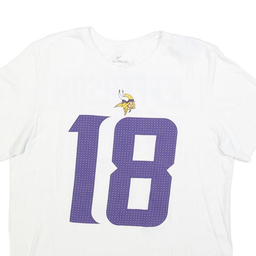 NIKE Mens White & Purple Jefferson 18 Graphic T-Shirt L Short Sleeve Crew Neck