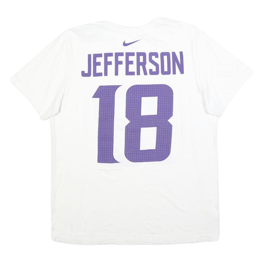 NIKE Mens White & Purple Jefferson 18 Graphic T-Shirt L Short Sleeve Crew Neck