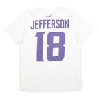 NIKE Mens White & Purple Jefferson 18 Graphic T-Shirt L Short Sleeve Crew Neck