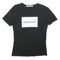 CALVIN KLEIN JEANS Womens Black T-Shirt S Short Sleeve Crew Neck Logo Print