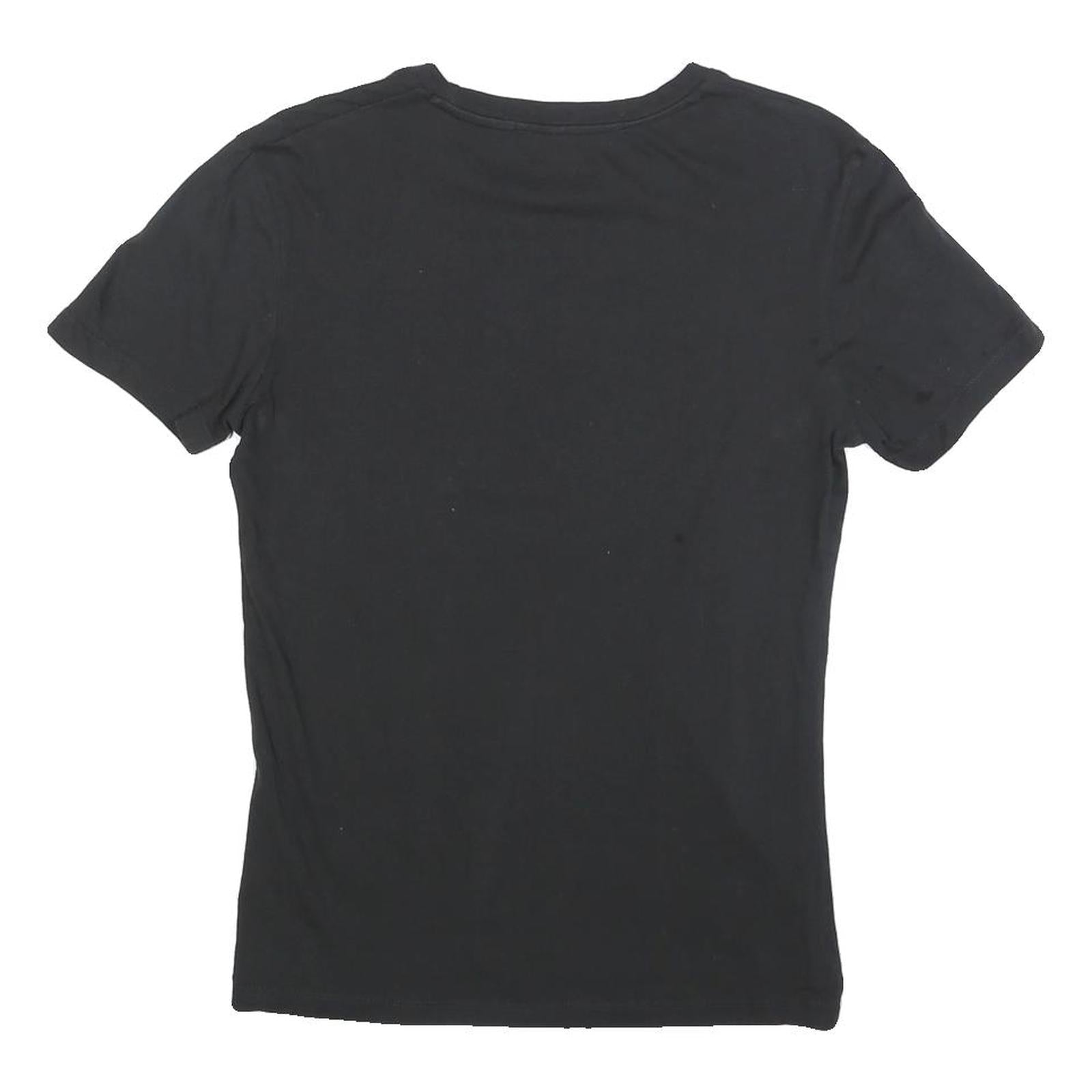 CALVIN KLEIN JEANS Womens Black T-Shirt S Short Sleeve Crew Neck Logo Print