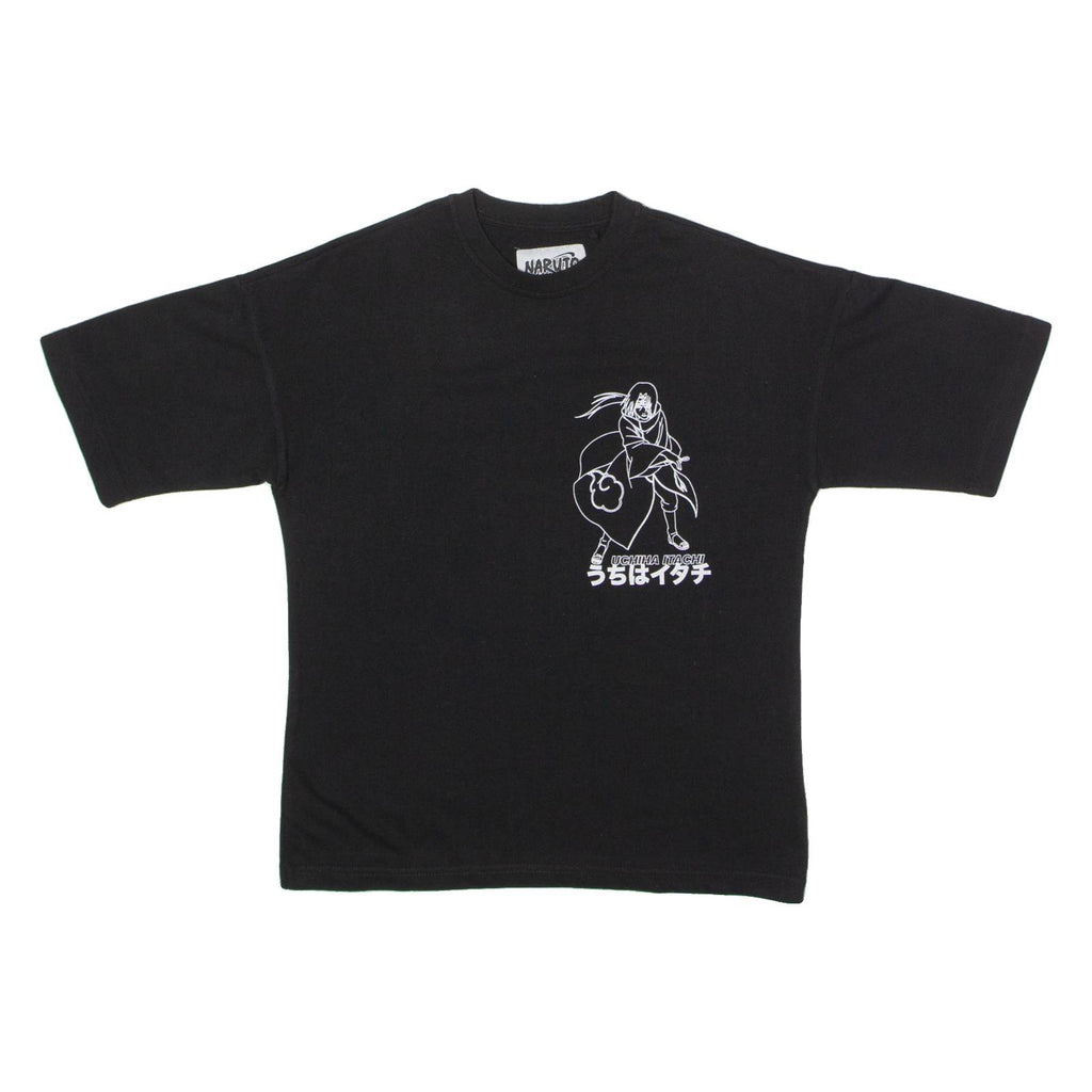 PULL&BEAR Naruto Uchiha Itachi Anime Mens T-Shirt Black Crew Neck XXS