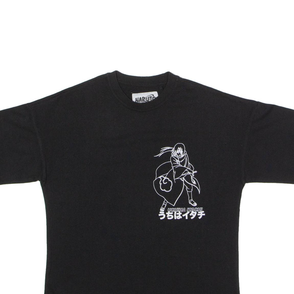 PULL&BEAR Naruto Uchiha Itachi Anime Mens T-Shirt Black Crew Neck XXS