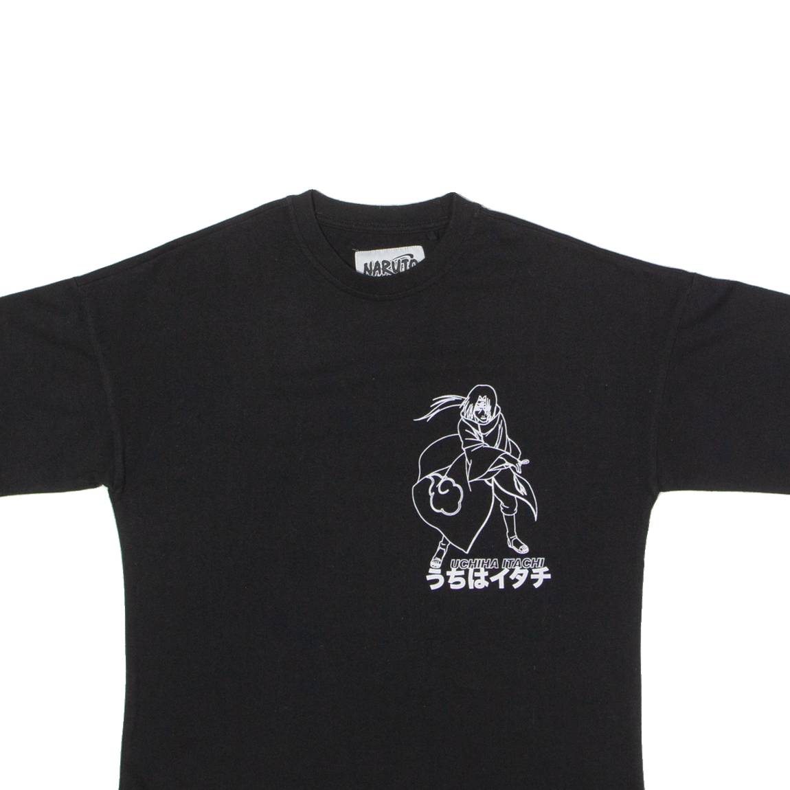 PULL&BEAR Naruto Uchiha Itachi Anime Mens T-Shirt Black Crew Neck XXS