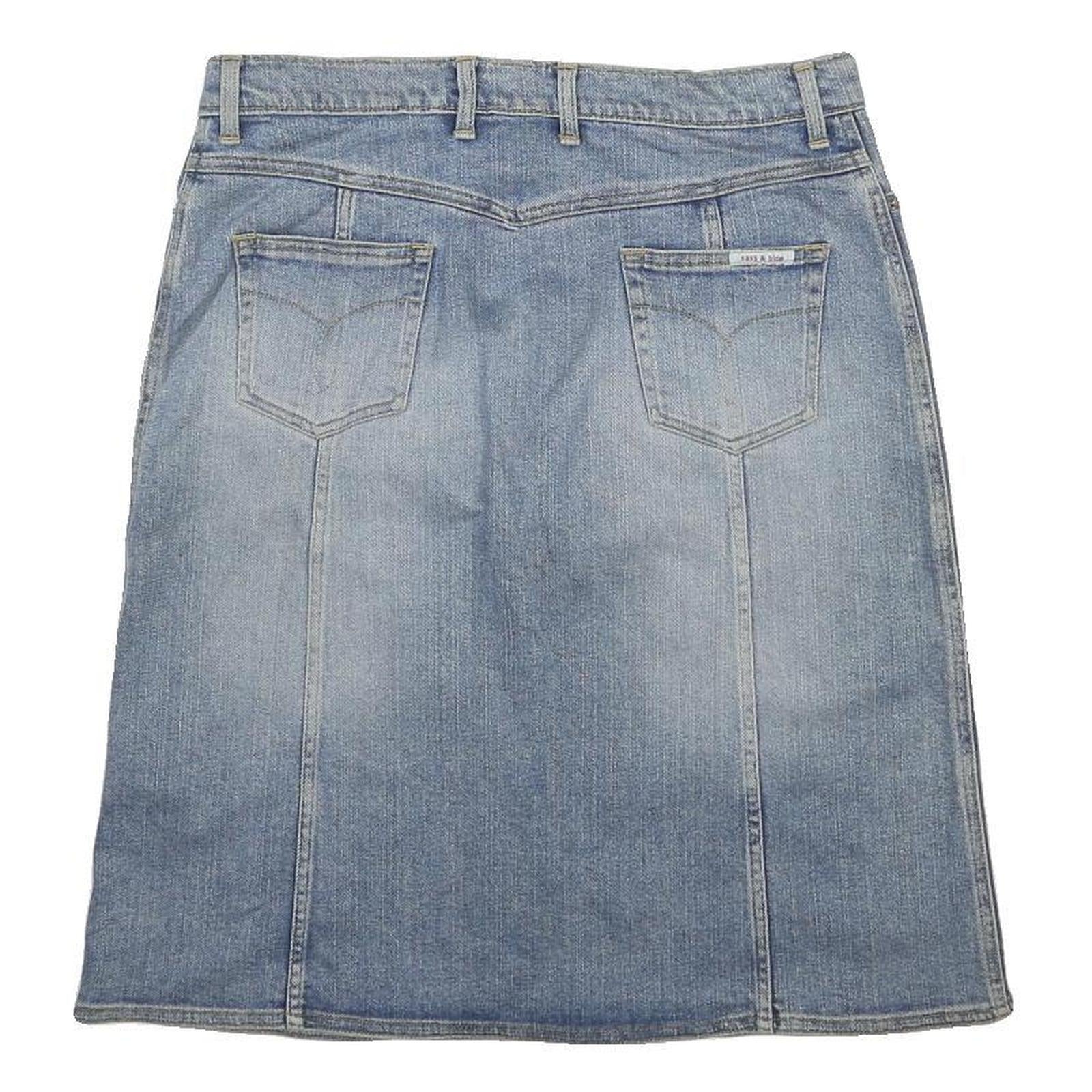SASS & BIDE Womens Blue Denim Plain Mini Cotton Blend Skirt UK 12 Casual Stylish