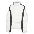 FIRE & ICE Womens White & Black Quilted Puffer Jacket M Polyester Zip Outdoor