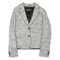 MAX MARA STUDIO Womens Black & White Tweed Button Jacket XS Synthetic Classic