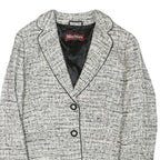 MAX MARA STUDIO Womens Black & White Tweed Button Jacket XS Synthetic Classic