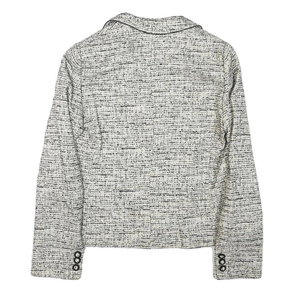 MAX MARA STUDIO Womens Black & White Tweed Button Jacket XS Synthetic Classic