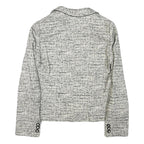 MAX MARA STUDIO Womens Black & White Tweed Button Jacket XS Synthetic Classic