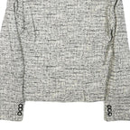 MAX MARA STUDIO Womens Black & White Tweed Button Jacket XS Synthetic Classic