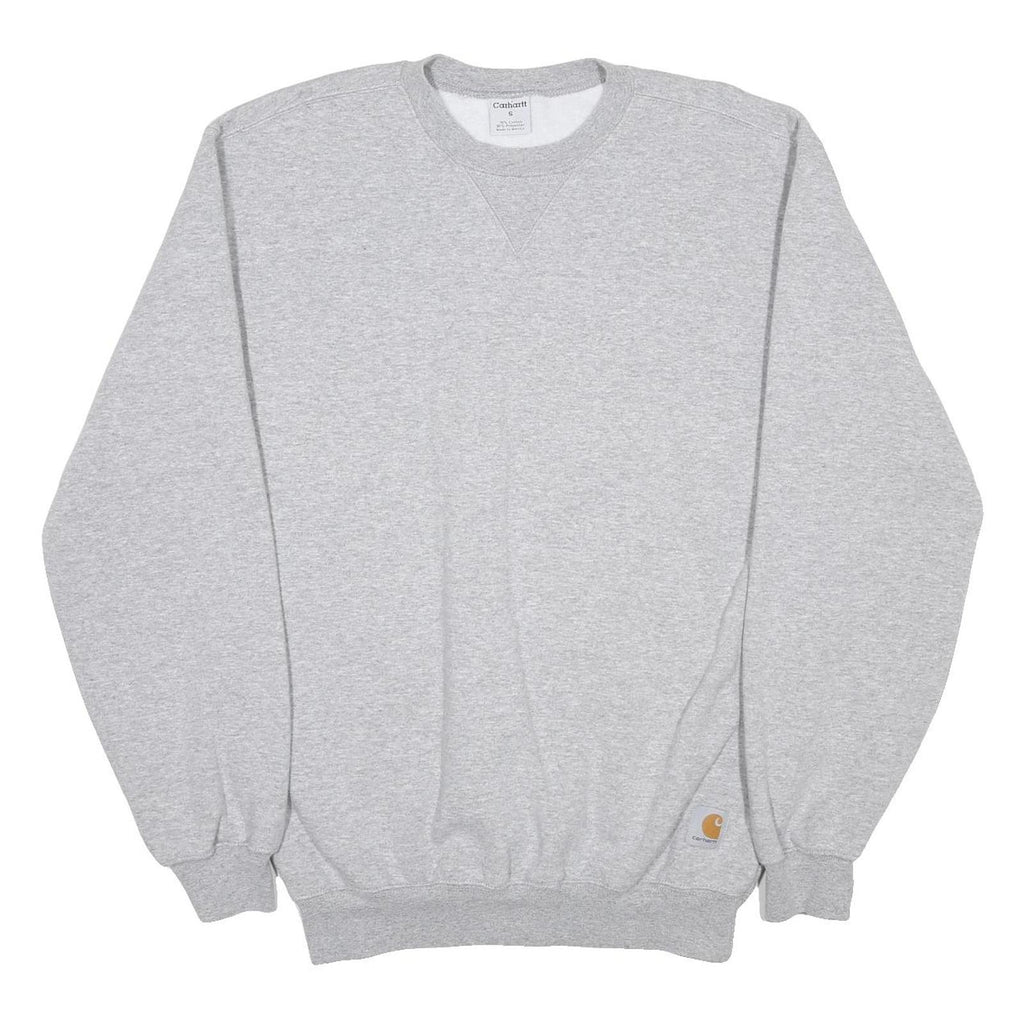 CARHARTT Mens Grey Cotton Blend Crew Neck Sweatshirt S Workwear Casual