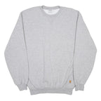 CARHARTT Mens Grey Cotton Blend Crew Neck Sweatshirt S Workwear Casual