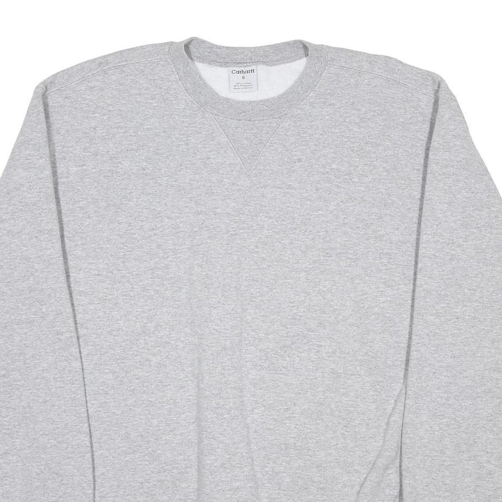 CARHARTT Mens Grey Cotton Blend Crew Neck Sweatshirt S Workwear Casual