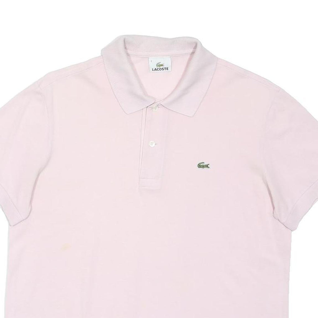 LACOSTE Womens Pink Short Sleeve Plain M Polo Shirt Cotton Blend Casual