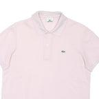 LACOSTE Womens Pink Short Sleeve Plain M Polo Shirt Cotton Blend Casual