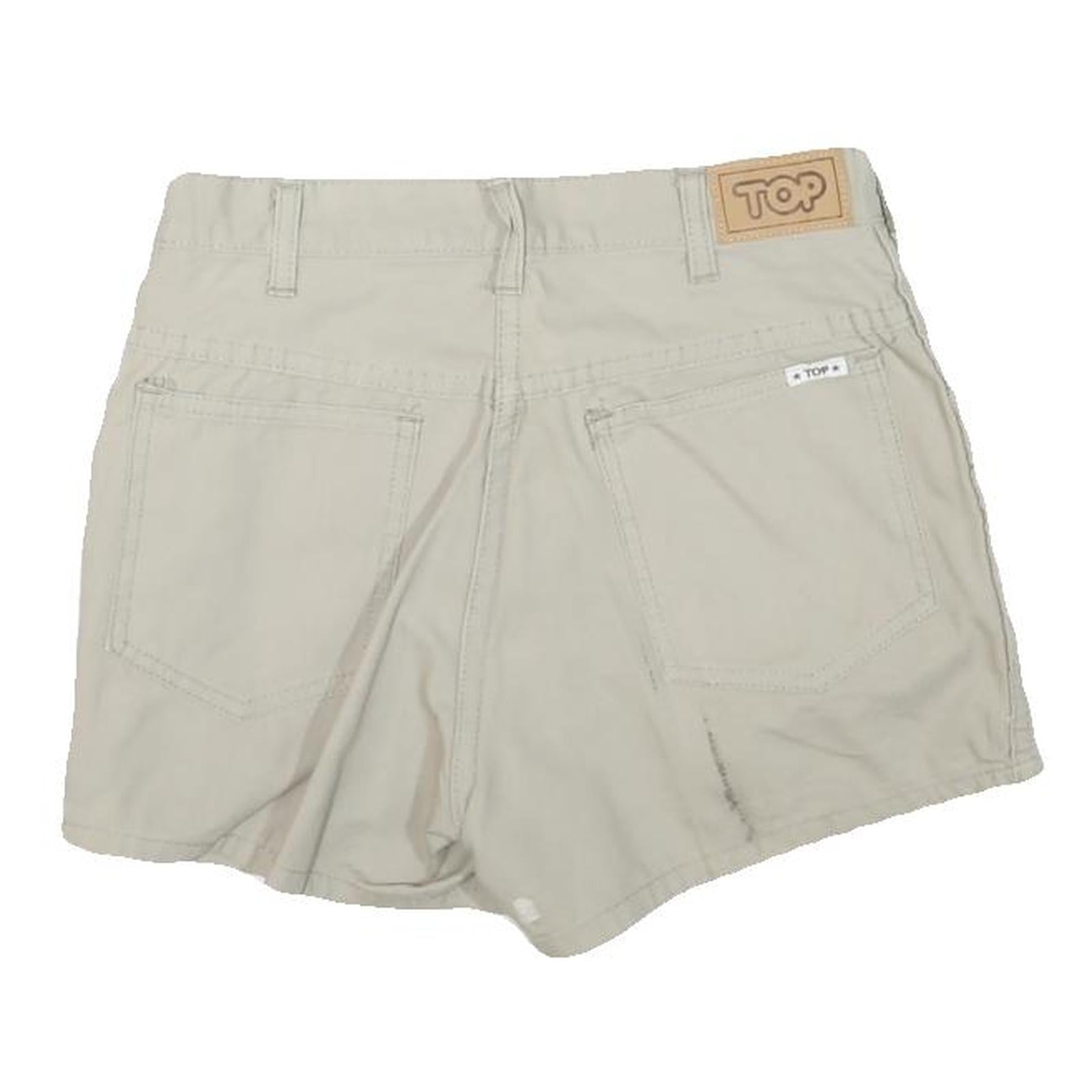 TOP Womens Shorts Beige Casual Plain S W26 Cotton Blend Summer Wear