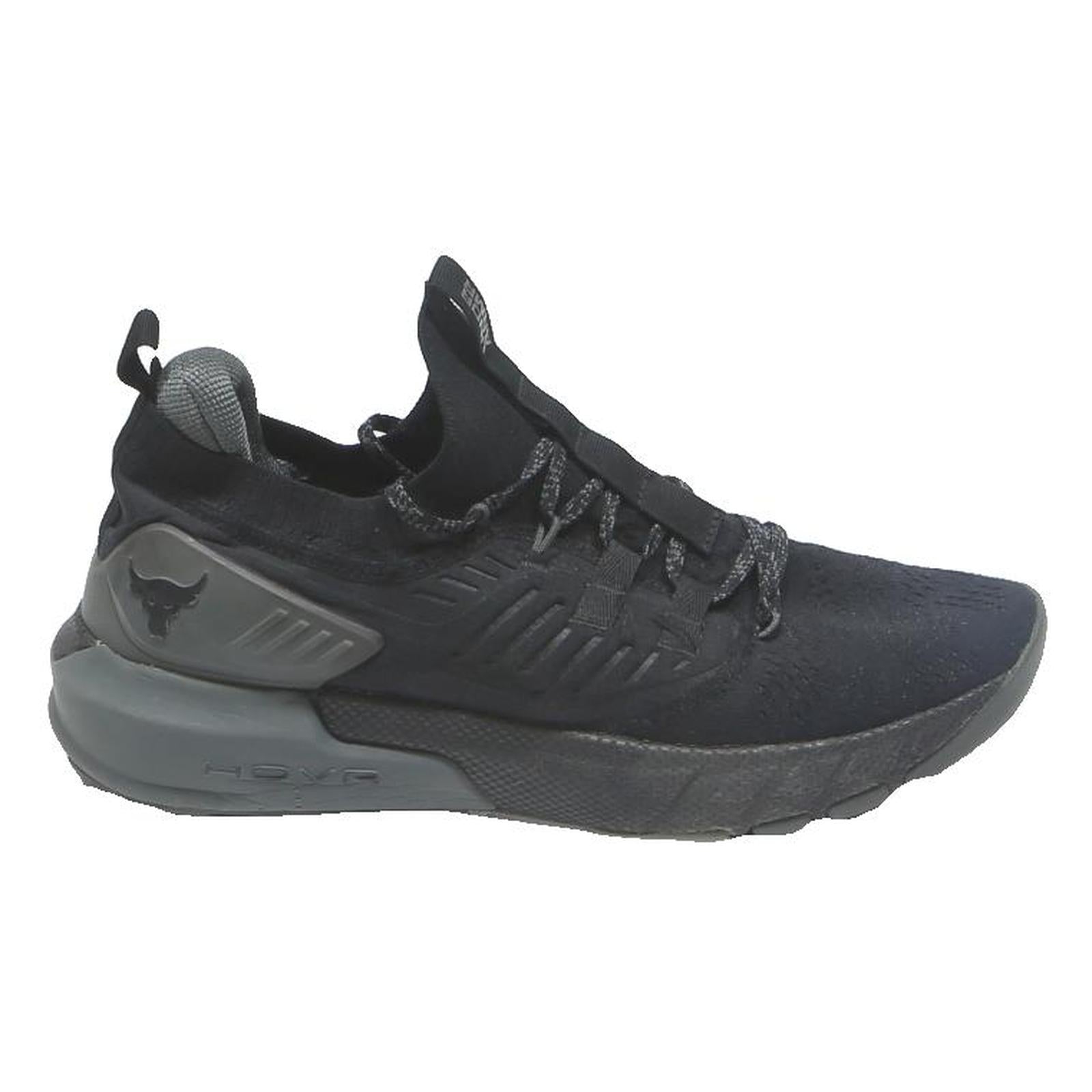 UNDER ARMOUR Project Rock 4 Mens Running Trainers Black & Grey Synthetic UK 8.5