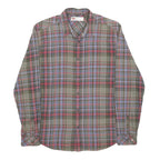 LEVI'S Mens Green & Red Check Shirt M Classic Cotton Long Sleeve Button Casual