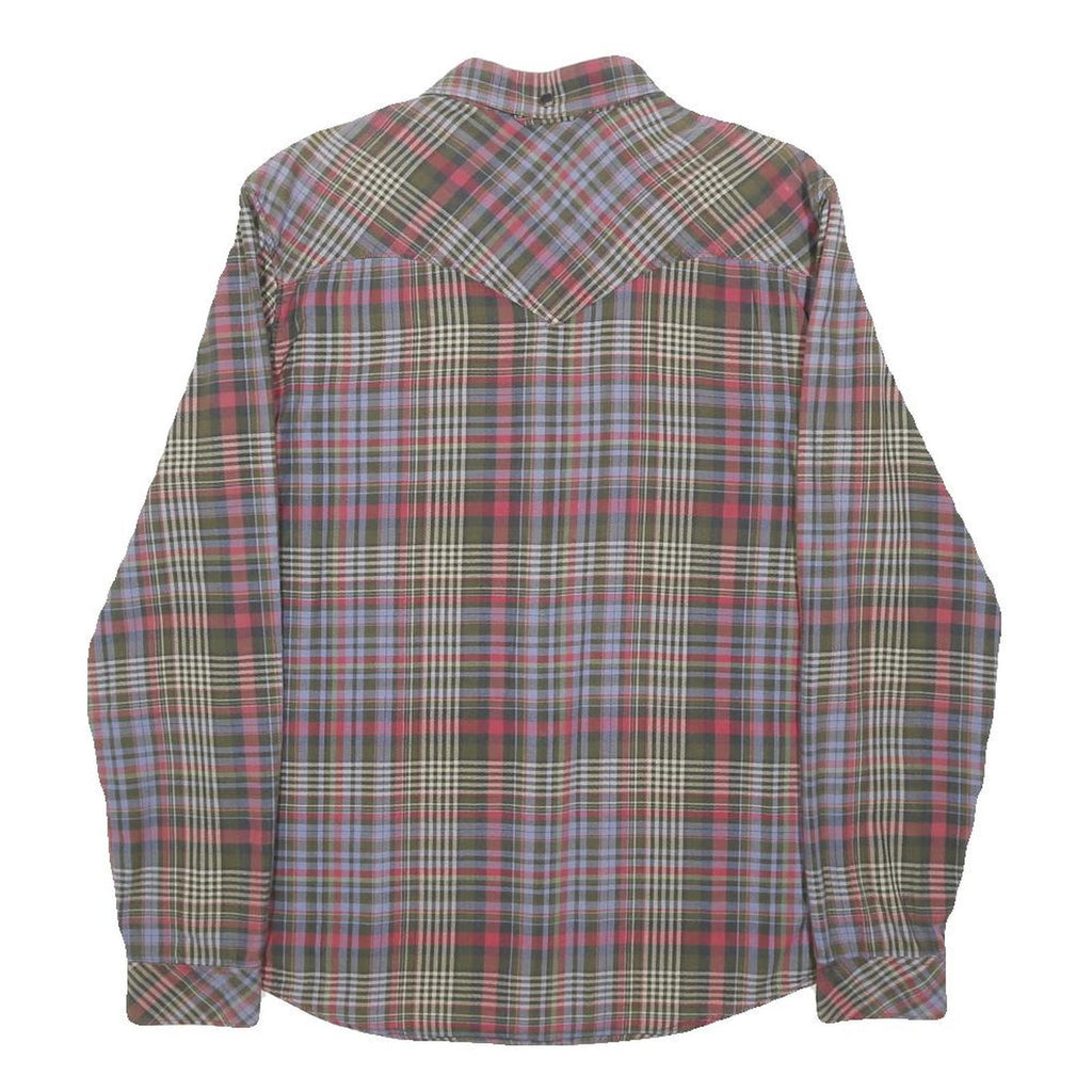LEVI'S Mens Green & Red Check Shirt M Classic Cotton Long Sleeve Button Casual