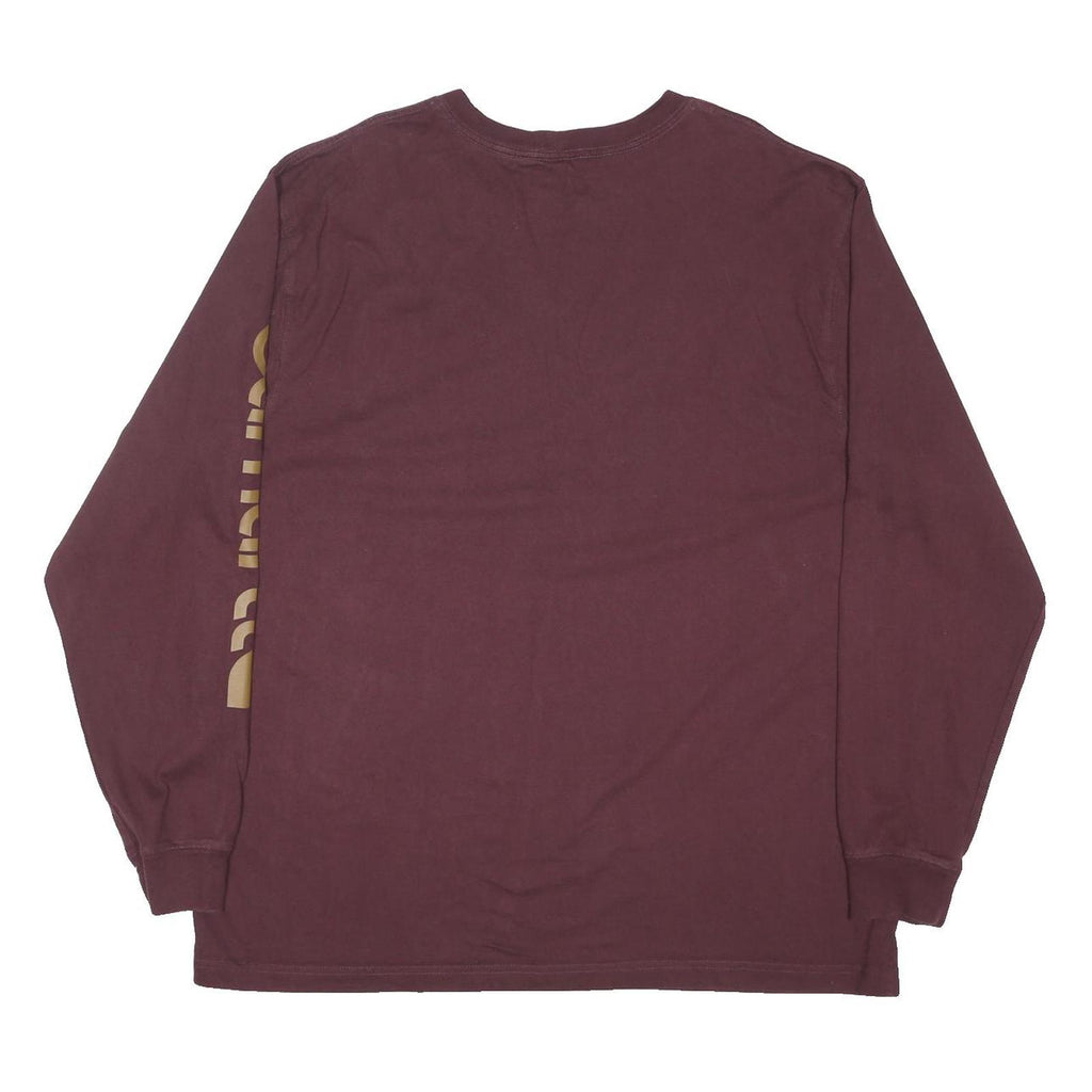 CARHARTT Mens Maroon Long Sleeve Crew Neck Cotton Blend XL Sleeve Print