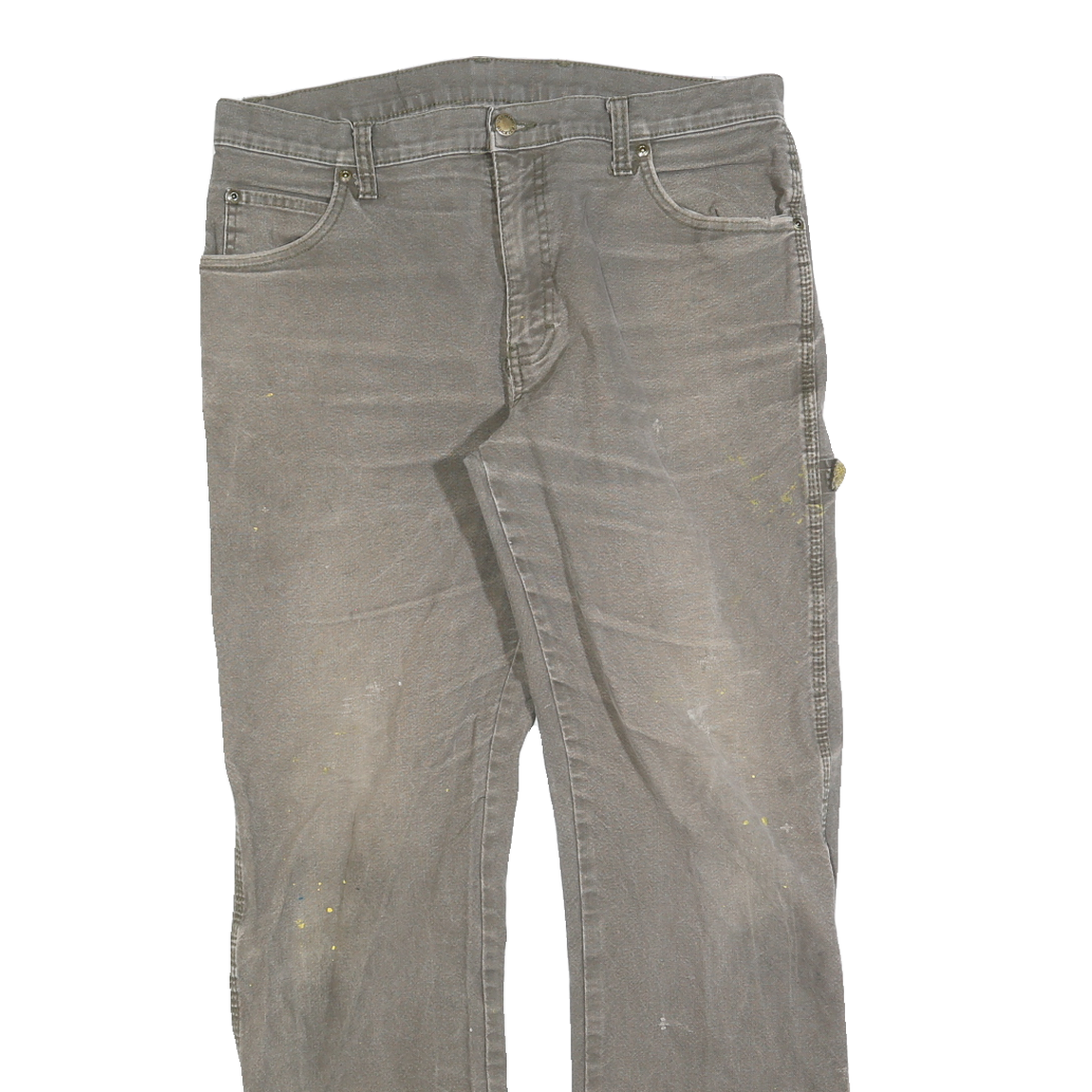 DICKIES Mens Regular Fit Jeans Brown Cotton Blend W34 L32 Workwear Utility Zip
