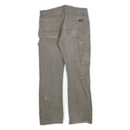 DICKIES Mens Regular Fit Jeans Brown Cotton Blend W34 L32 Workwear Utility Zip