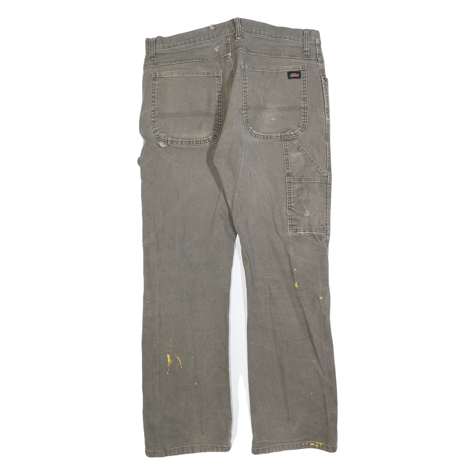 DICKIES Mens Regular Fit Jeans Brown Cotton Blend W34 L32 Workwear Utility Zip