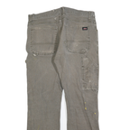 DICKIES Mens Regular Fit Jeans Brown Cotton Blend W34 L32 Workwear Utility Zip