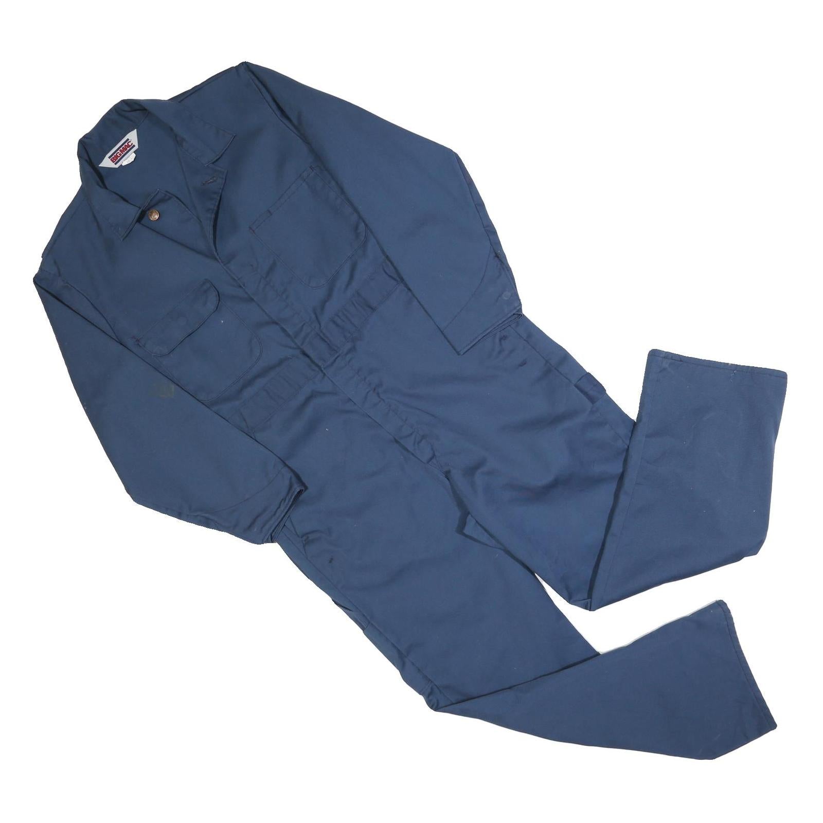BIG MAC Mens Blue Dungarees Regular Fit Cotton Blend S W34 L28 Workwear Utility
