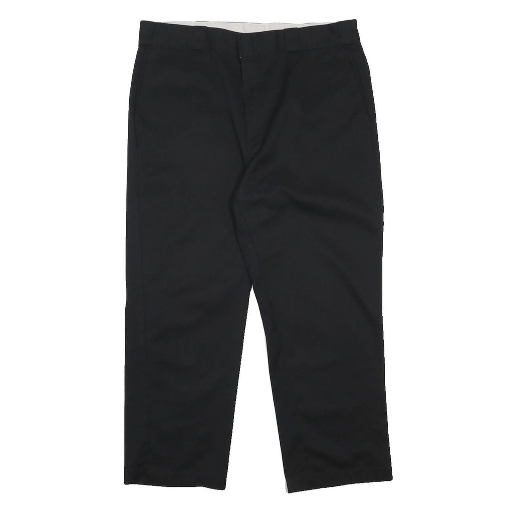 DICKIES Mens Cotton Blend Black Regular Fit Straight Leg Trousers W38 L27