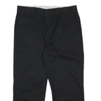 DICKIES Mens Cotton Blend Black Regular Fit Straight Leg Trousers W38 L27