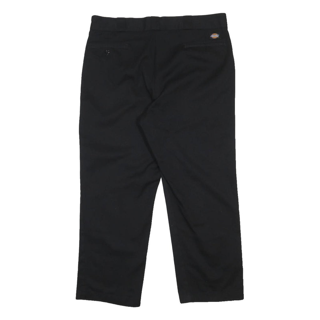DICKIES Mens Cotton Blend Black Regular Fit Straight Leg Trousers W38 L27