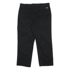 DICKIES Mens Cotton Blend Black Regular Fit Straight Leg Trousers W38 L27