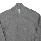 RENE D'ALLERT Mens Grey Wool Blend Jacket L Woven Classic Zip Casual Outerwear
