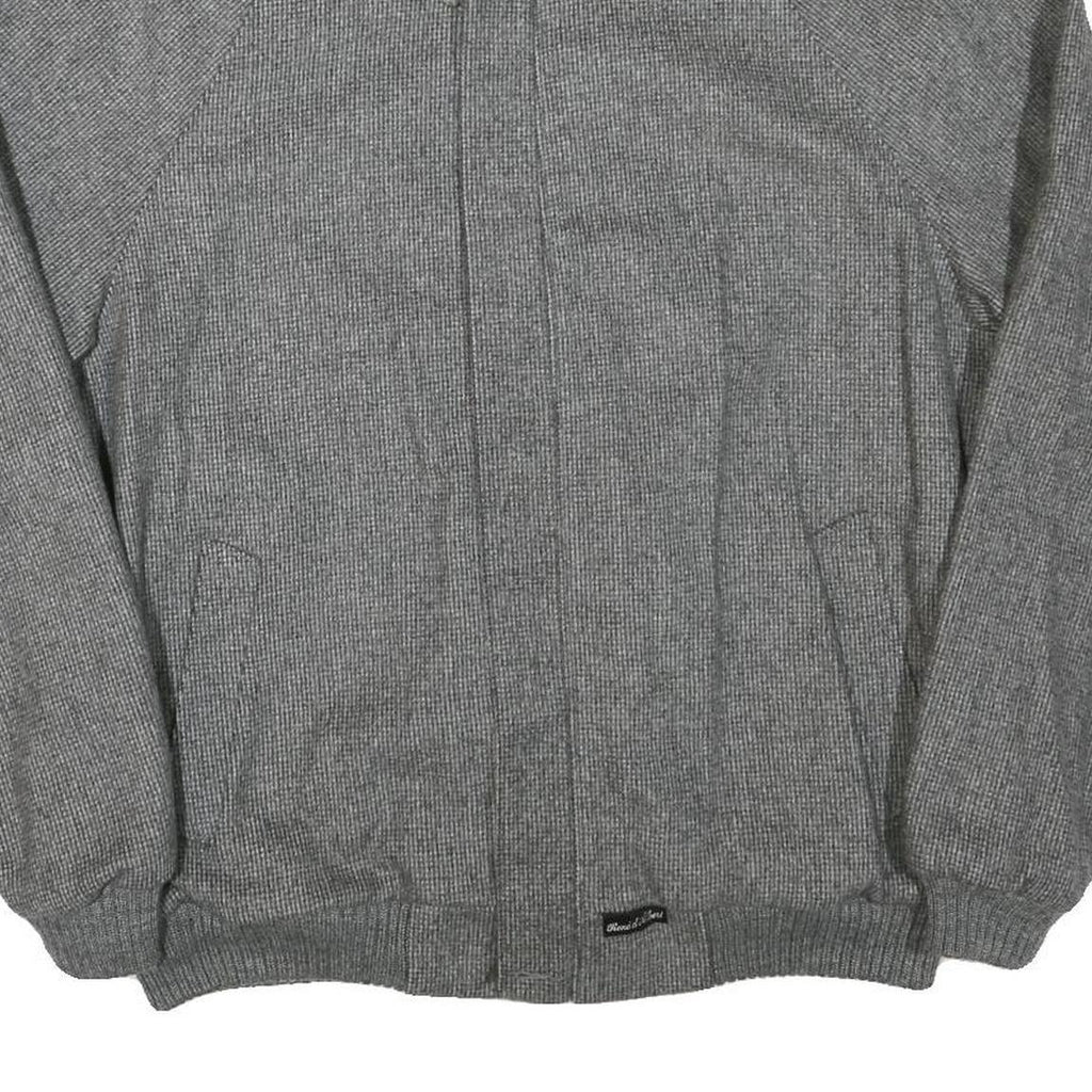 RENE D'ALLERT Mens Grey Wool Blend Jacket L Woven Classic Zip Casual Outerwear