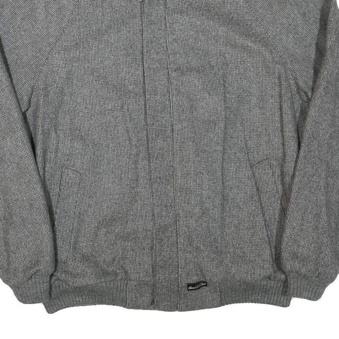 RENE D'ALLERT Mens Grey Wool Blend Jacket L Woven Classic Zip Casual Outerwear