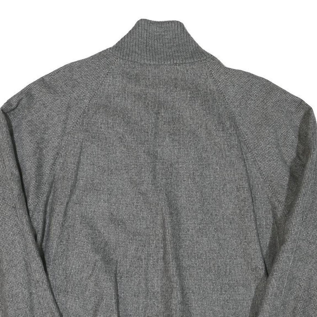 RENE D'ALLERT Mens Grey Wool Blend Jacket L Woven Classic Zip Casual Outerwear