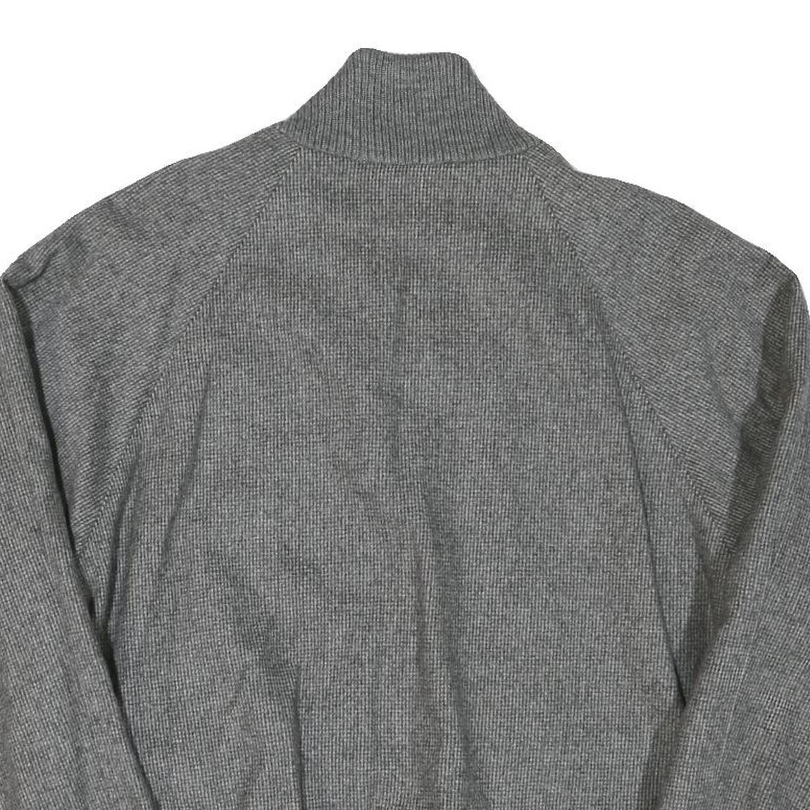 RENE D'ALLERT Mens Grey Wool Blend Jacket L Woven Classic Zip Casual Outerwear