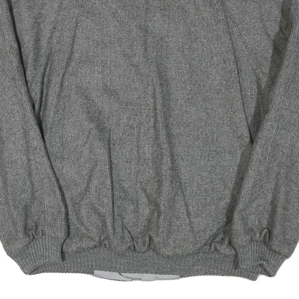 RENE D'ALLERT Mens Grey Wool Blend Jacket L Woven Classic Zip Casual Outerwear