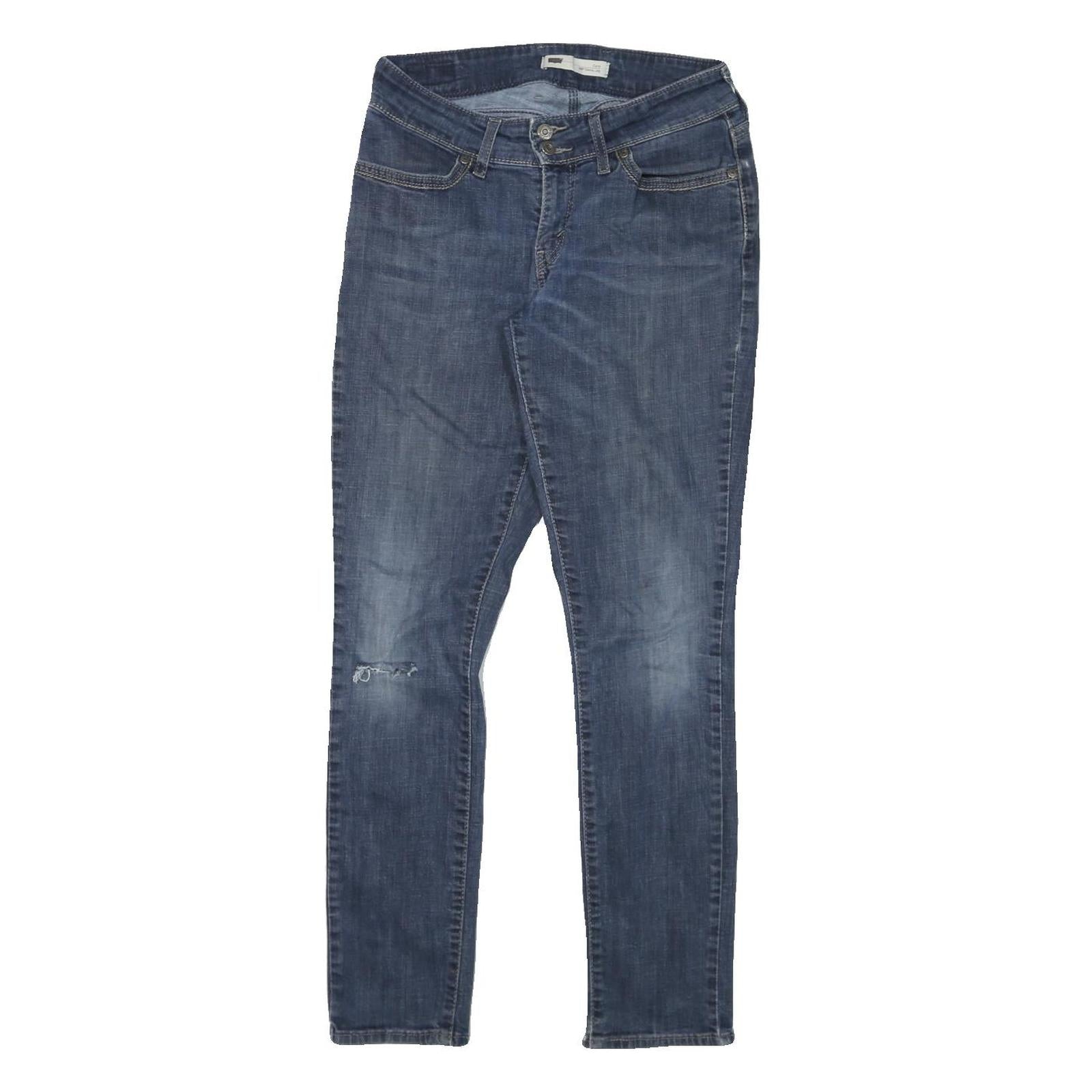 LEVI'S 529 Womens Jeans Blue Slim Skinny Denim Medium W28 L29 Zip Cotton Blend