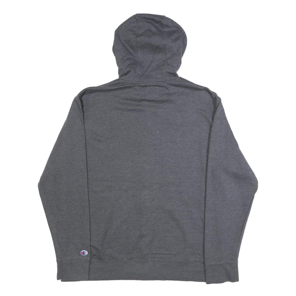CHAMPION Mens Grey Full Zip Hoodie L Cotton Blend Casual Sweatshirt