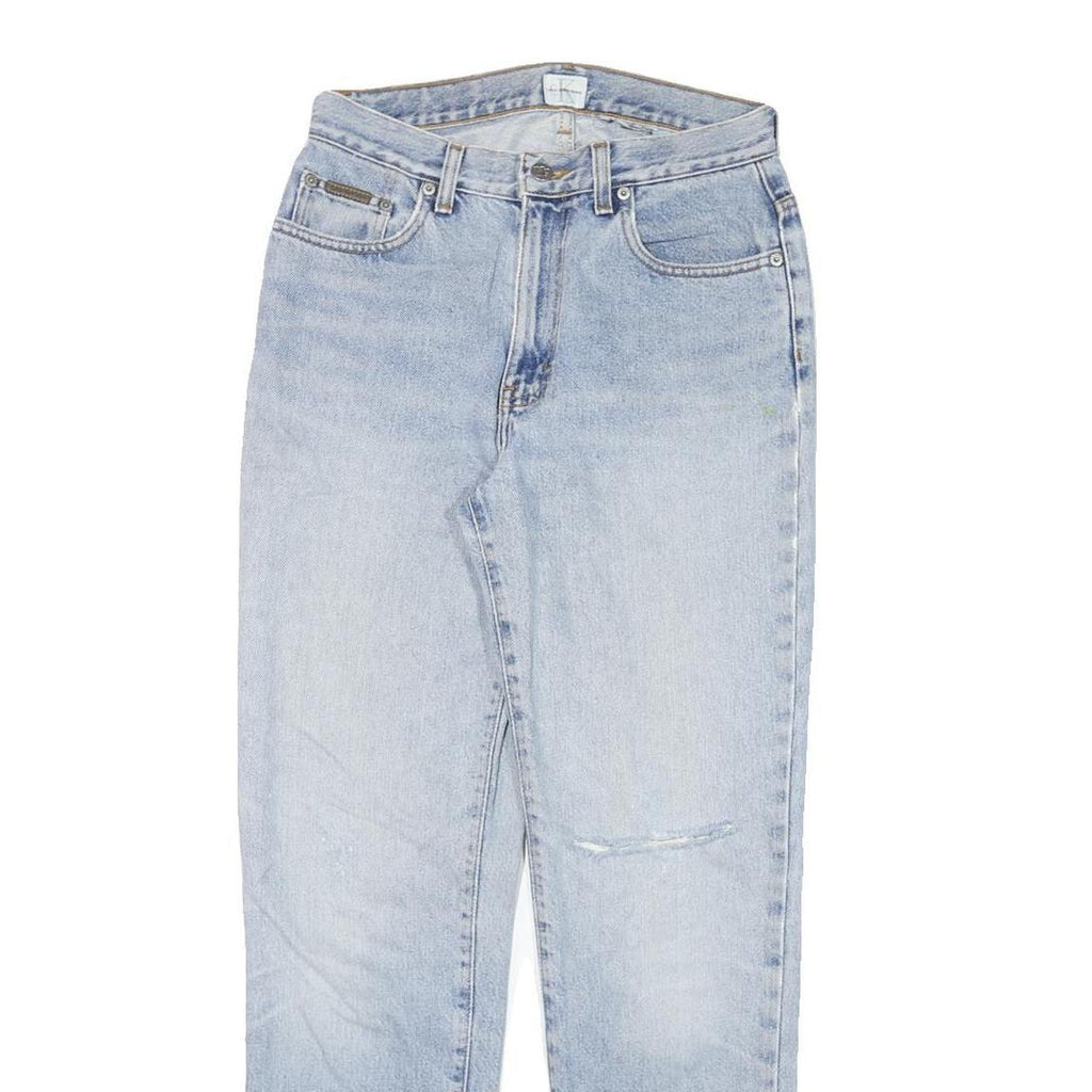 CALVIN KLEIN JEANS Womens Slim Light Blue Denim Jeans W28 L29 Stylish Zip