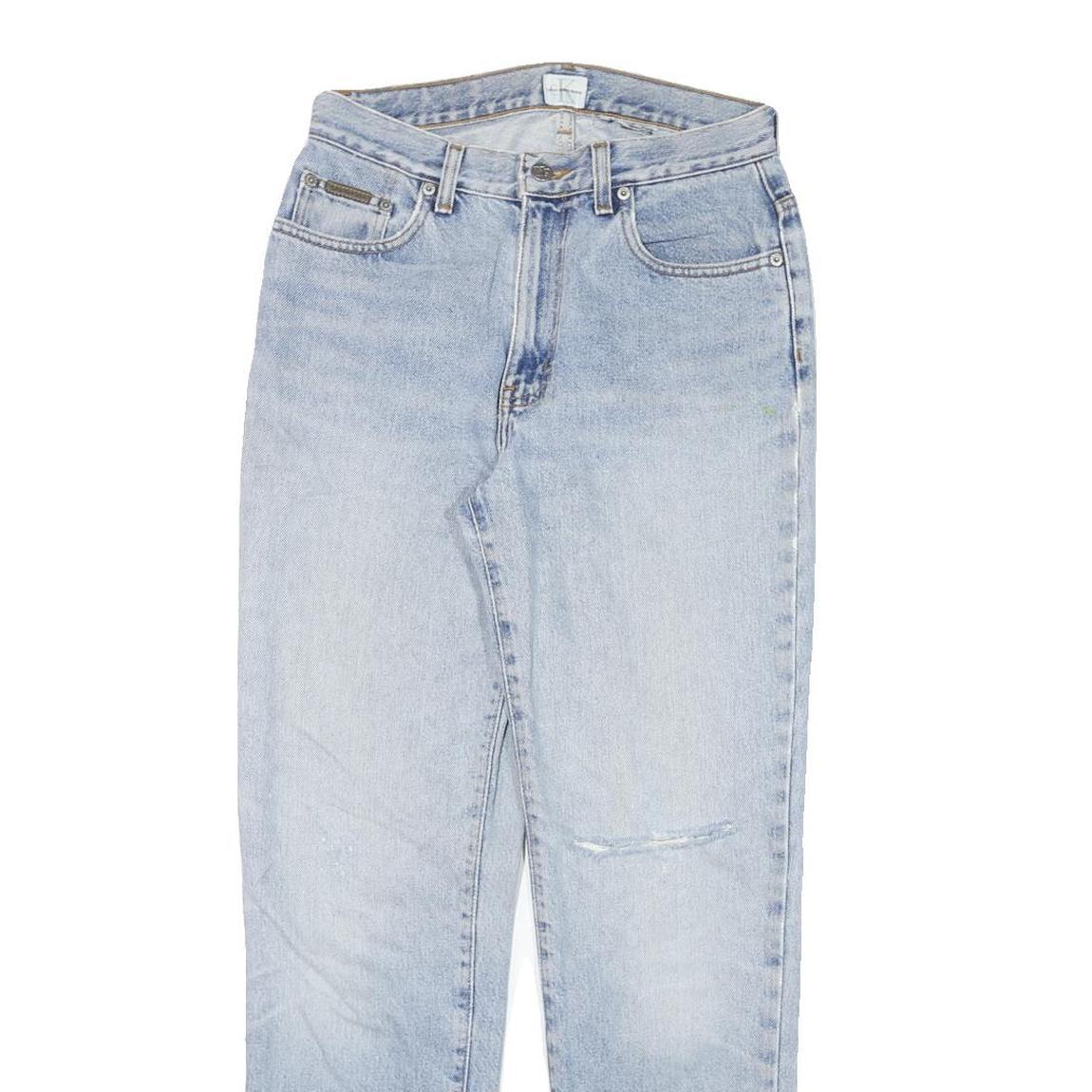 CALVIN KLEIN JEANS Womens Slim Light Blue Denim Jeans W28 L29 Stylish Zip