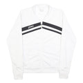 ASICS Mens White & Black Sports Zip Jacket S Polyester Track Top Casual