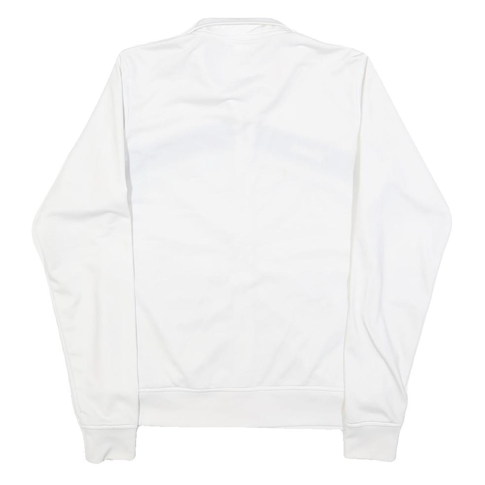 ASICS Mens White & Black Sports Zip Jacket S Polyester Track Top Casual