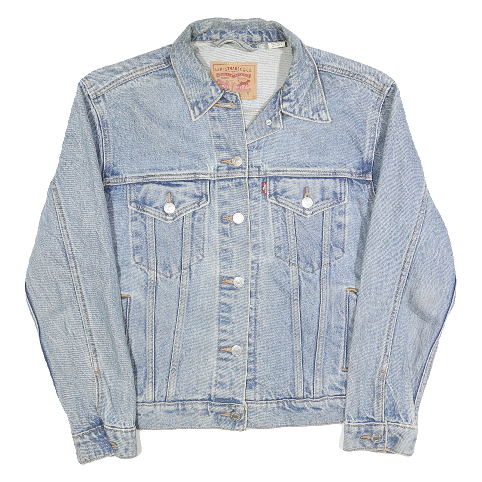 LEVI'S Womens Blue Denim Jacket S Cotton Classic Button Front Casual